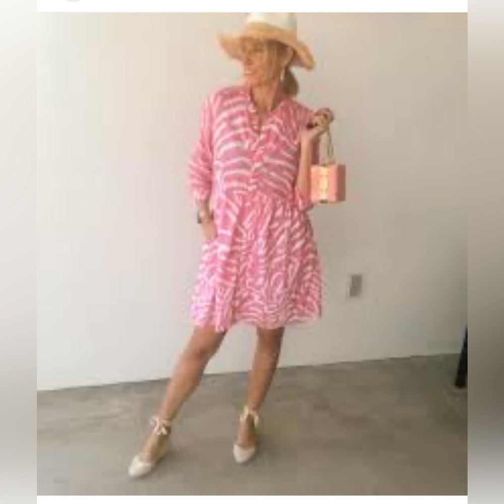 Dizzie Lizzie Pink Zebra Print Dress Size Medium
